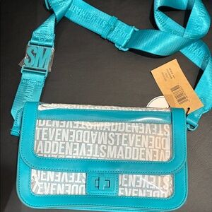 Steve Madden Blue and White Crossbody Bag